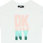 تيشيرت بنات بالشعار باللون الأبيض, 1, hi-res