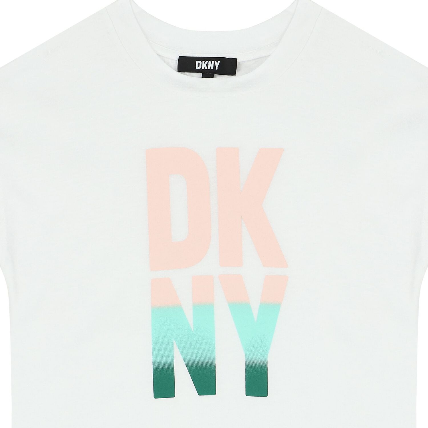تيشيرت بنات بالشعار باللون الأبيض, 1, hi-res
