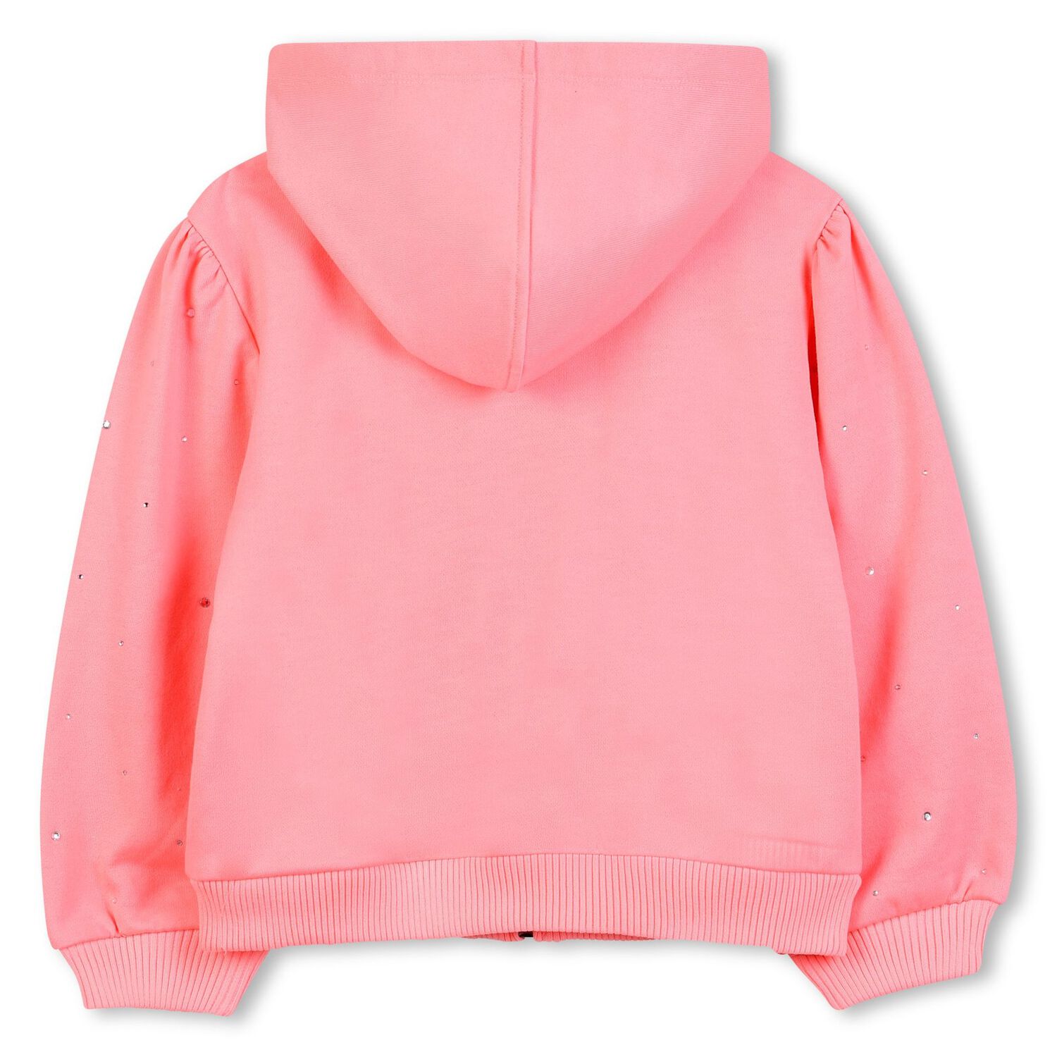 Girls Pink Logo Hooded Zip Up Top, 1, hi-res