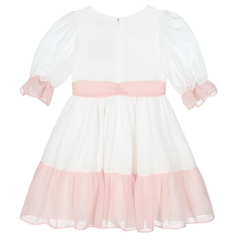 Girls Ivory Chiffon Dress