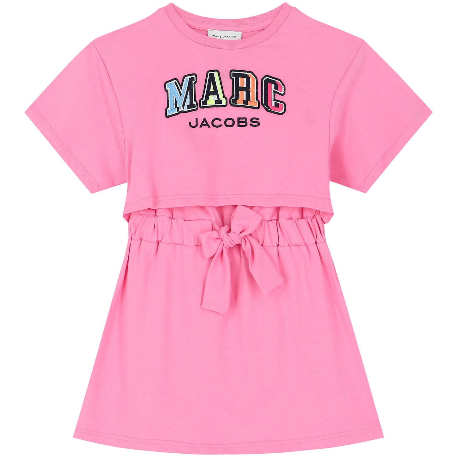 Girls Pink Logo Dress, 1, hi-res