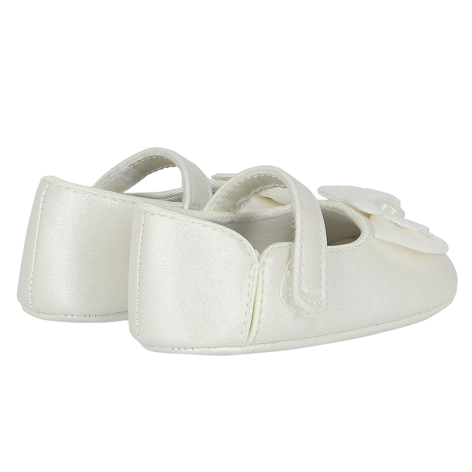 Baby Girls Ivory Flower Pre-Walker Shoes, 2, hi-res image number null