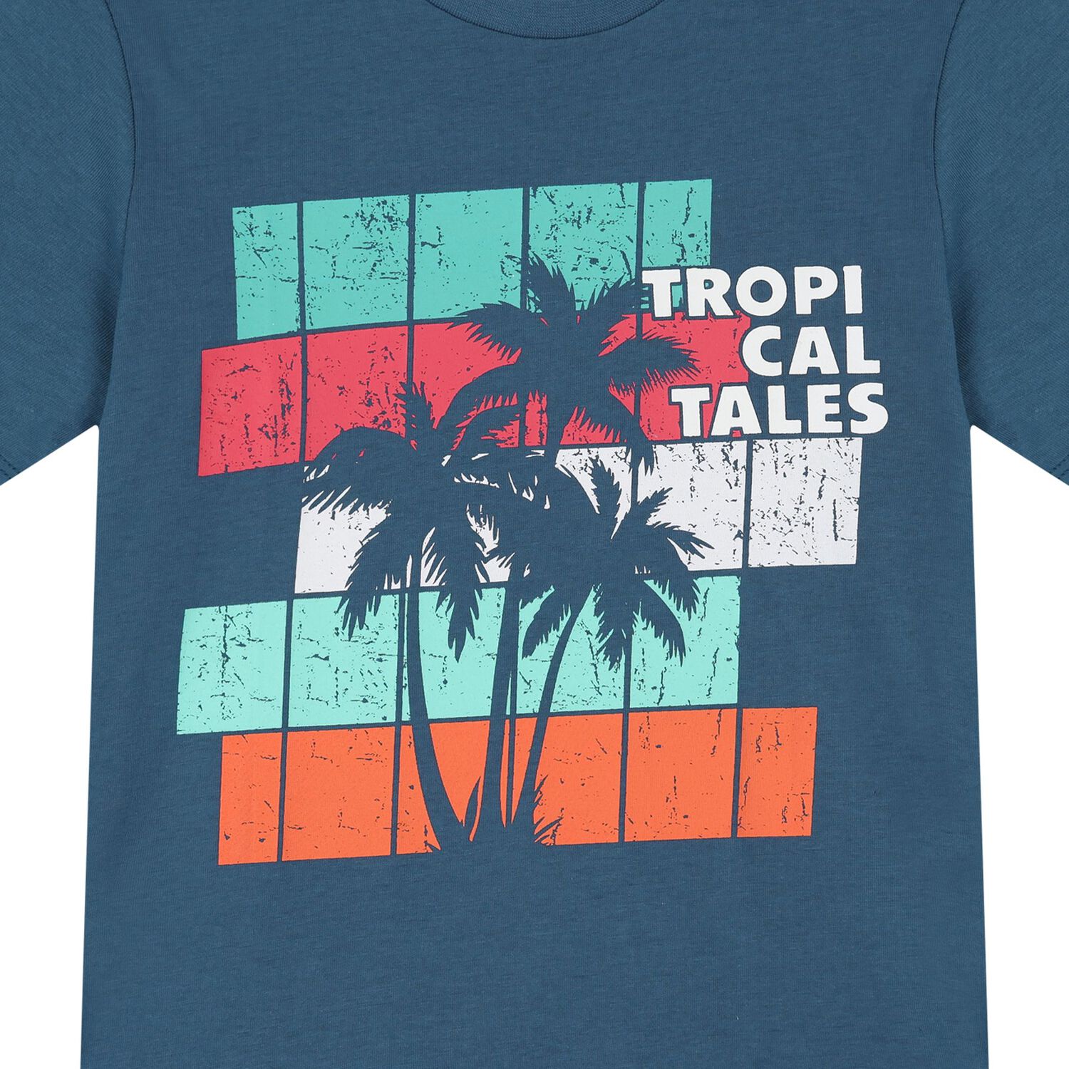 طقم شورت أزرق وبرتقالي للأولاد, 1, hi-res