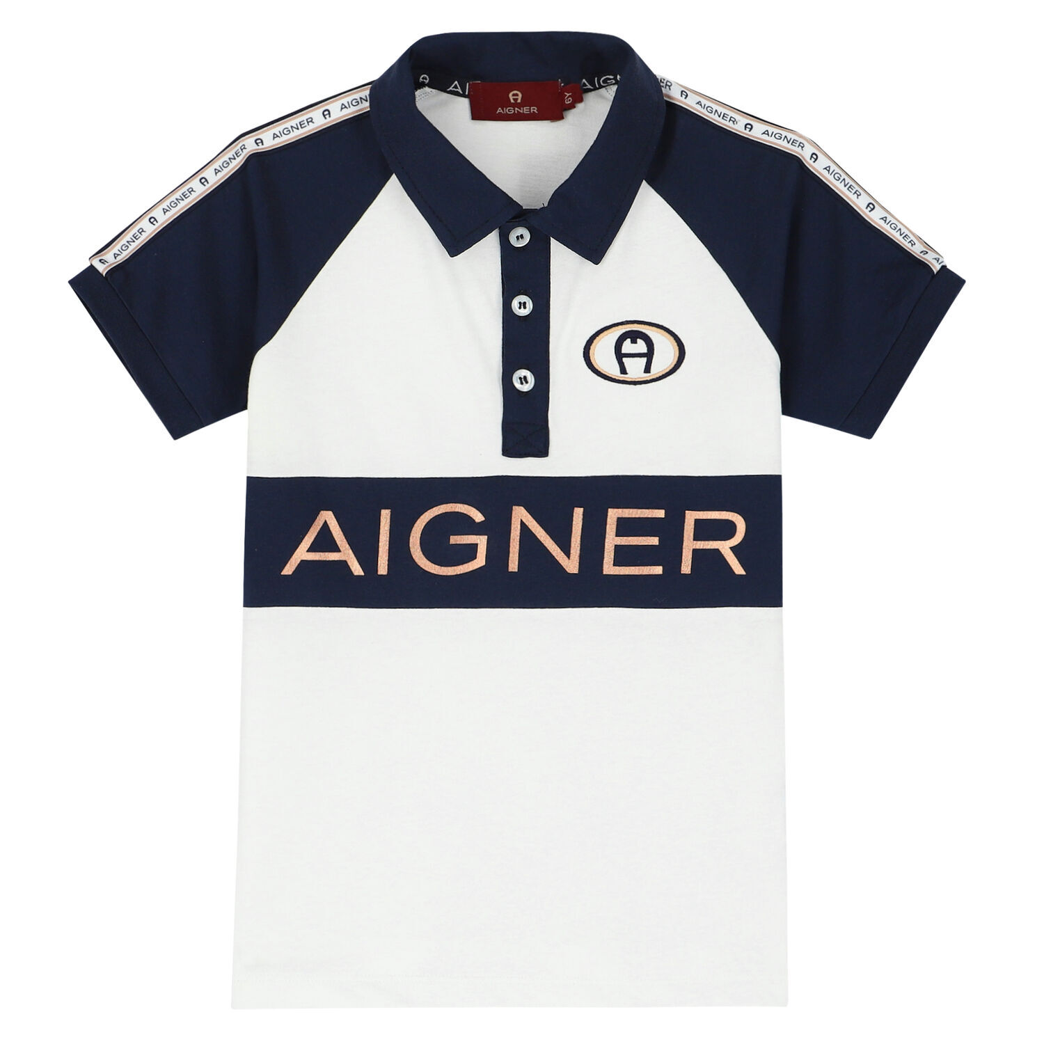 Boys White Logo Polo Shirt, 1, hi-res image number null