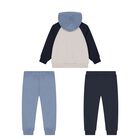 Younger Boys Beige & Blue 3 Piece Tracksuit, 2, hi-res