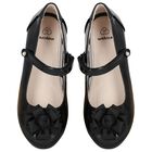 Girls Black Patent Leather Ballerina Shoes, 3, hi-res
