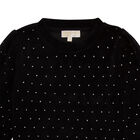 Girls Black Logo Embellished Sweatshirt, 1, hi-res