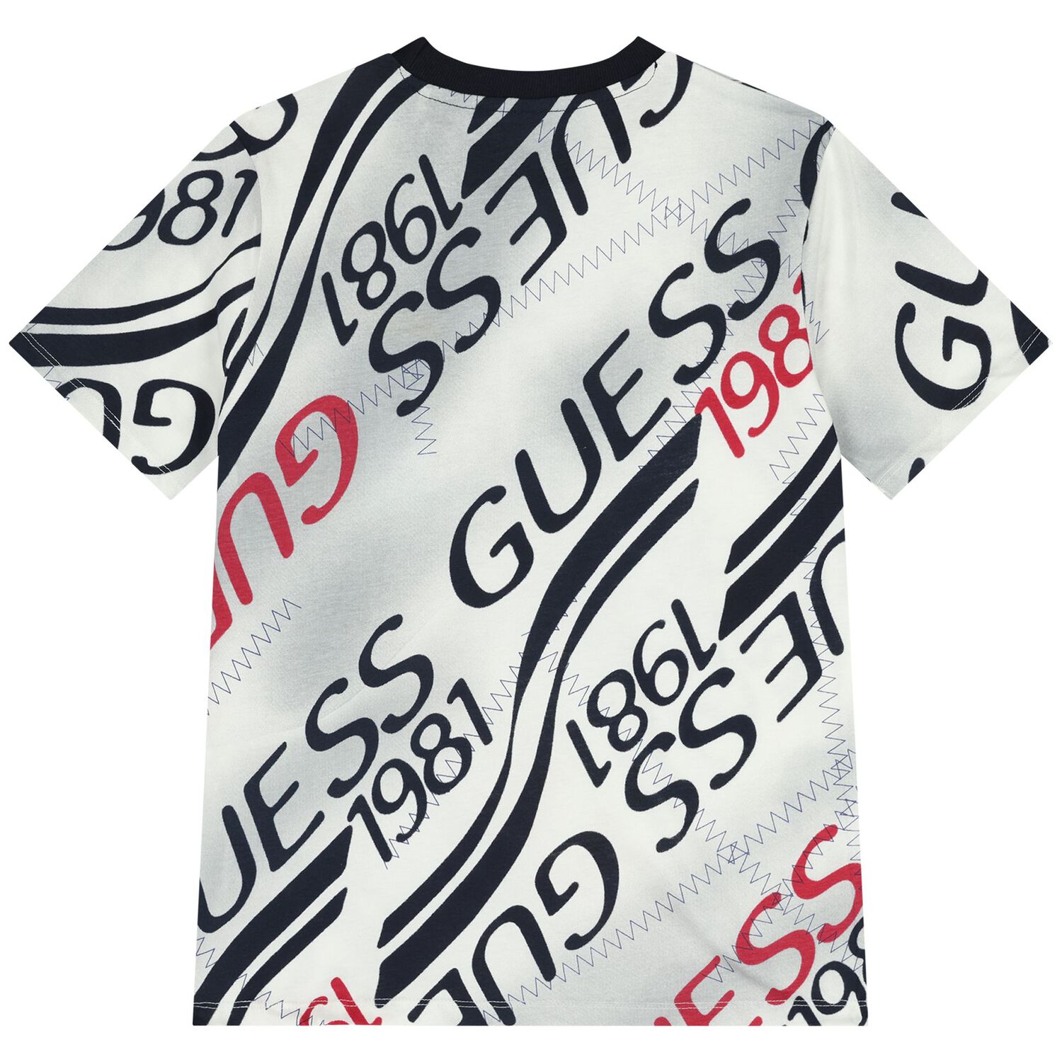 تيشيرت اولاد بالشعار باللون الابيض , 1, hi-res