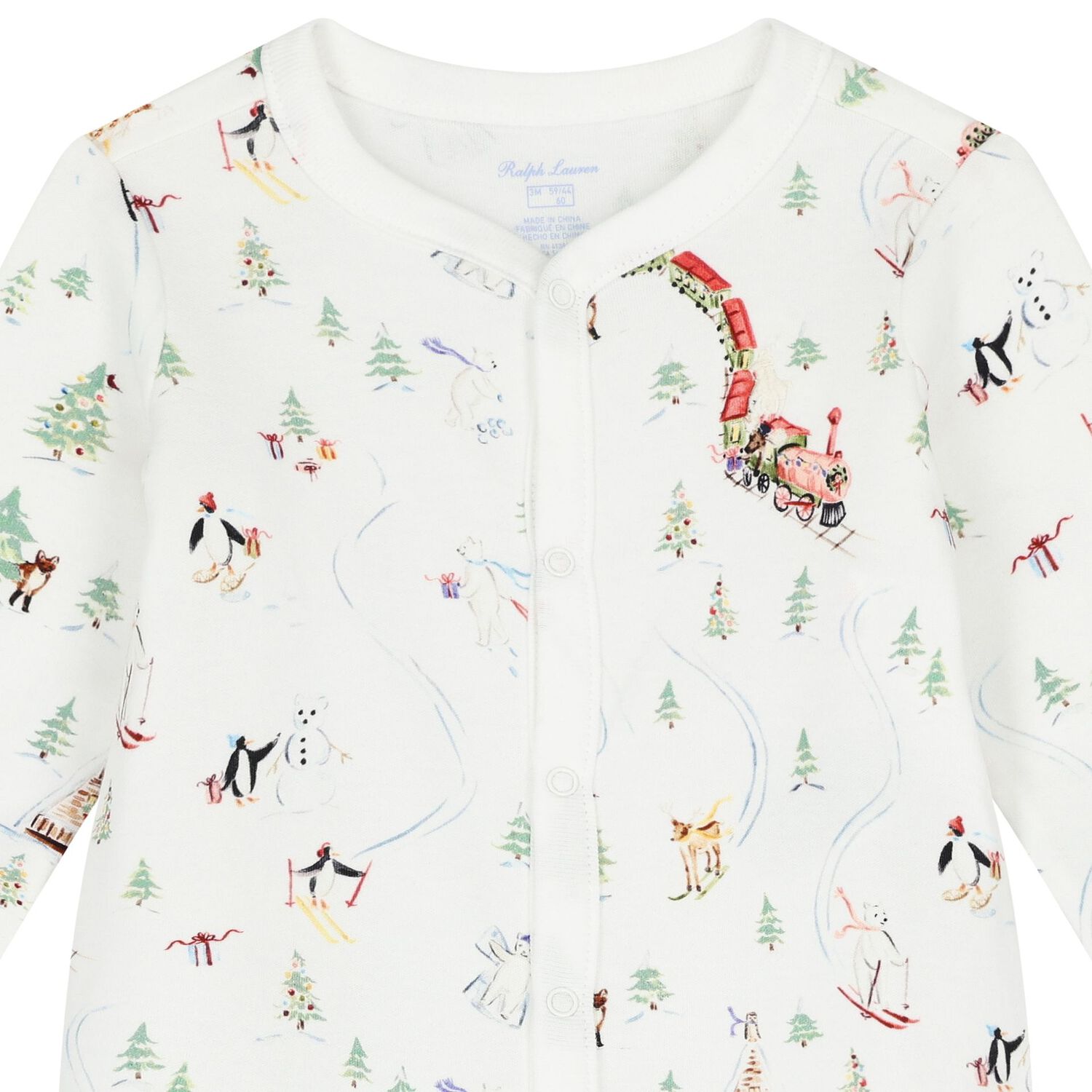 طقم أفرول هدايا بشعار احتفالي باللون الأبيض, 1, hi-res