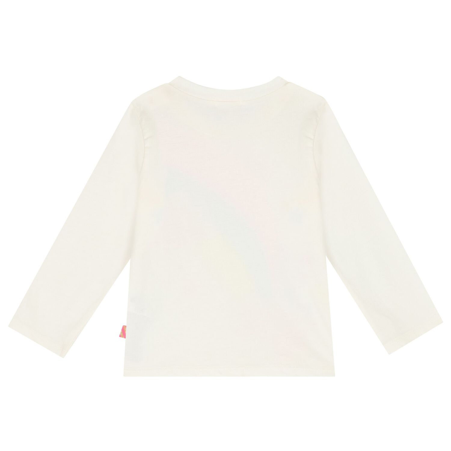 Younger Girls Ivory Glitter Logo Long Sleeve Top, 1, hi-res image number null
