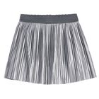 Girls Silver Pleated Skirt, 2, hi-res
