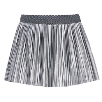 Girls Silver Pleated Skirt
