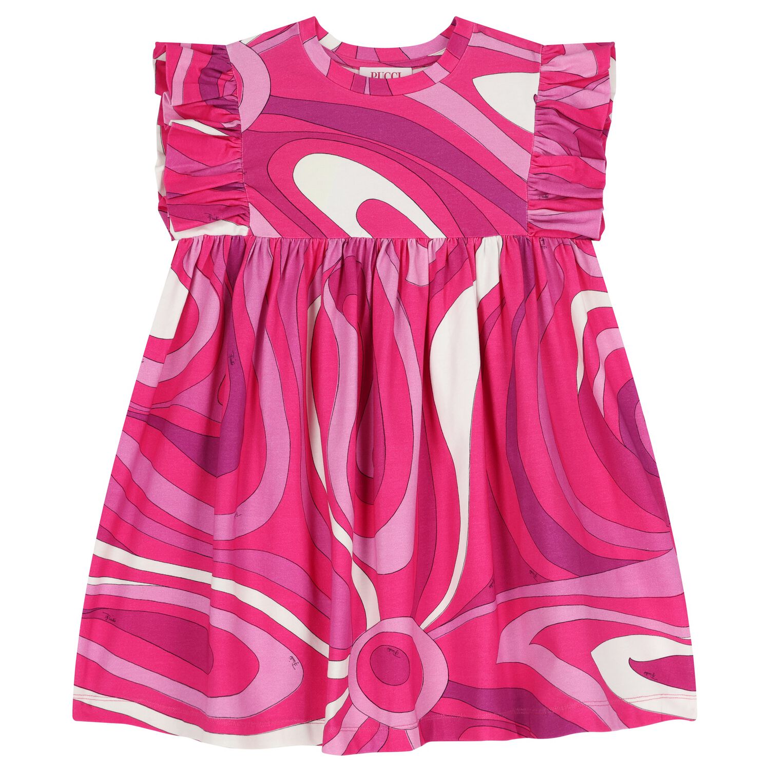 Girls Pink & Purple Ruffled Iride Dress, 2, hi-res