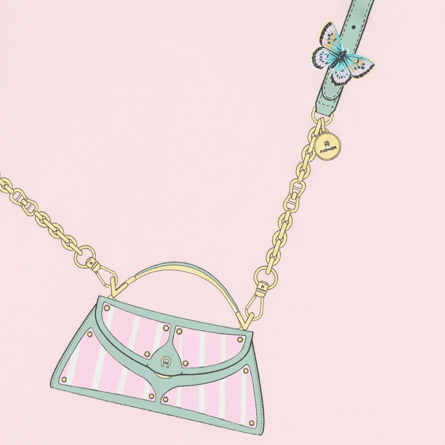 Younger Girls Pink Bag Logo T-Shirt, 1, hi-res