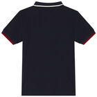Boys Navy Blue Logo Polo Shirt, 1, hi-res