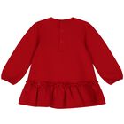 Younger Girls Red Cat Long Sleeve Dress, 2, hi-res