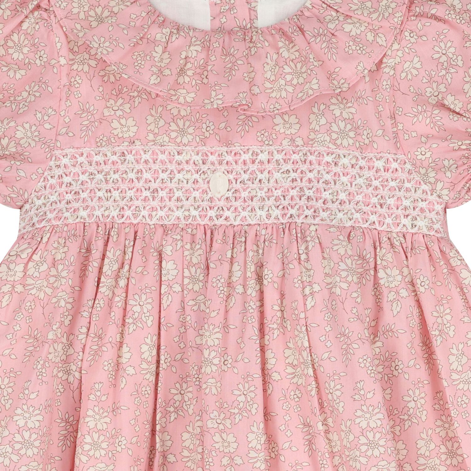 Baby Girls Pink Floral Dress, 1, hi-res