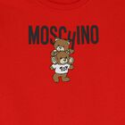 Girls Red Teddy Bear Logo Dress, 2, hi-res
