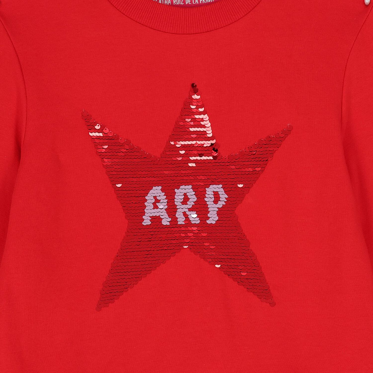 فستان بنات بنجوم بالترتر باللون الأحمر, 1, hi-res image number null