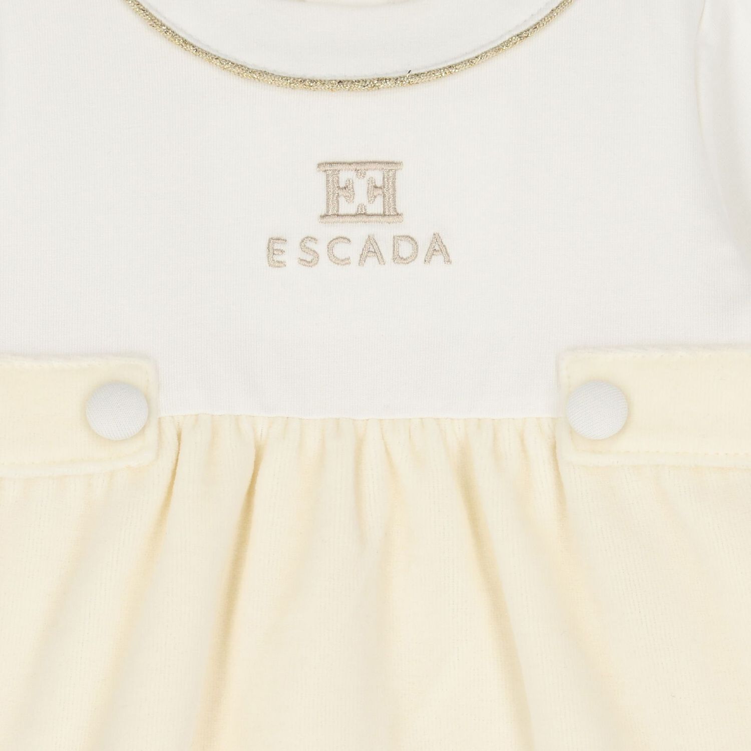 Baby Girls Ivory Logo Dress, 1, hi-res