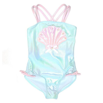Girls Shimmer Shell Swimsuit