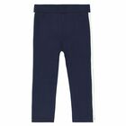 Younger Girls Navy Blue Leggings, 1, hi-res