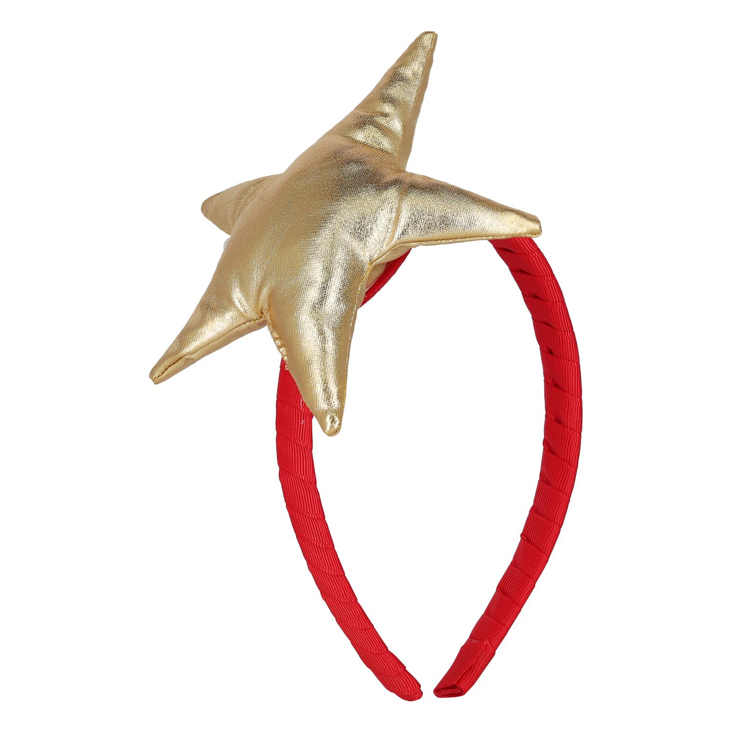 Girls Red & Gold Star Headband, 1, hi-res