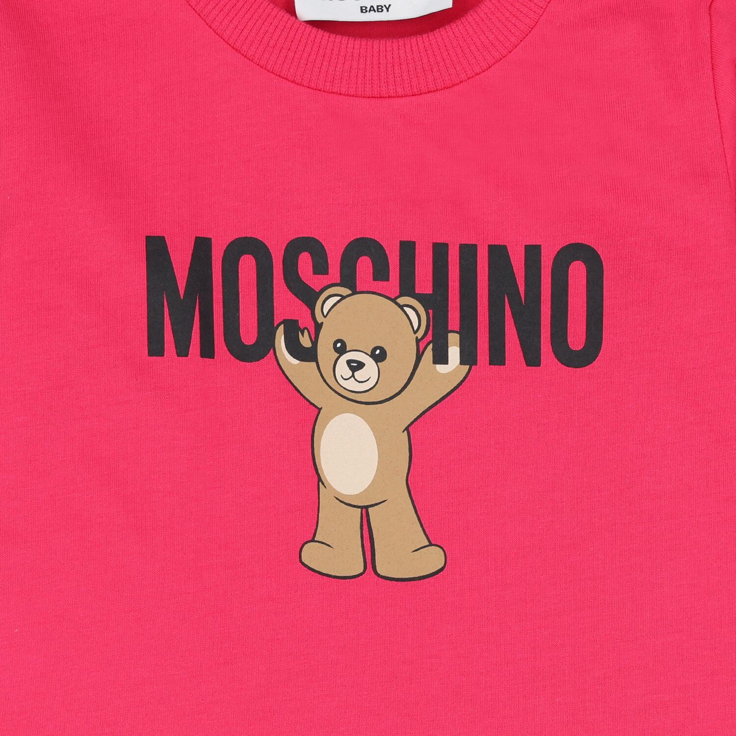 توب بأكمام طويلة بشعار تيدي بير باللون الوردي, 5, hi-res