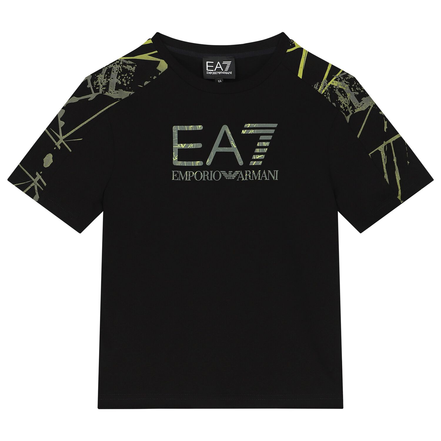 تيشيرت أولاد بالشعار باللون الأسود, 1, hi-res