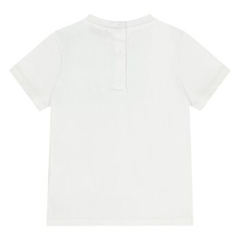 تيشيرت باللون أبيض وأزرق متعرج للأولاد 