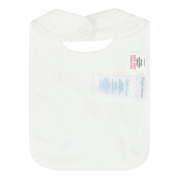 Baby Girls White Logo Bib