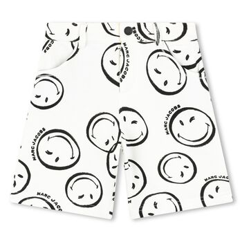 Boys Ivory Smiley Logo Shorts
