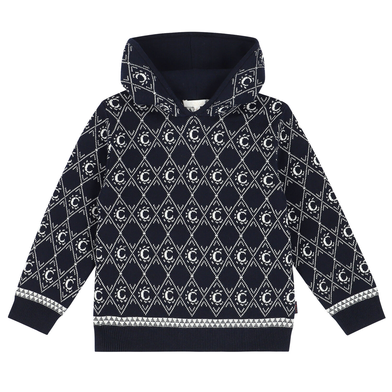 توب هودى بالشعار باللون الكحلى للبنات, 1, hi-res image number null