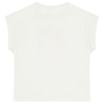 Girls White Sequin T-Shirt