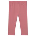 Younger Girls Pink Logo Leggings, 2, hi-res