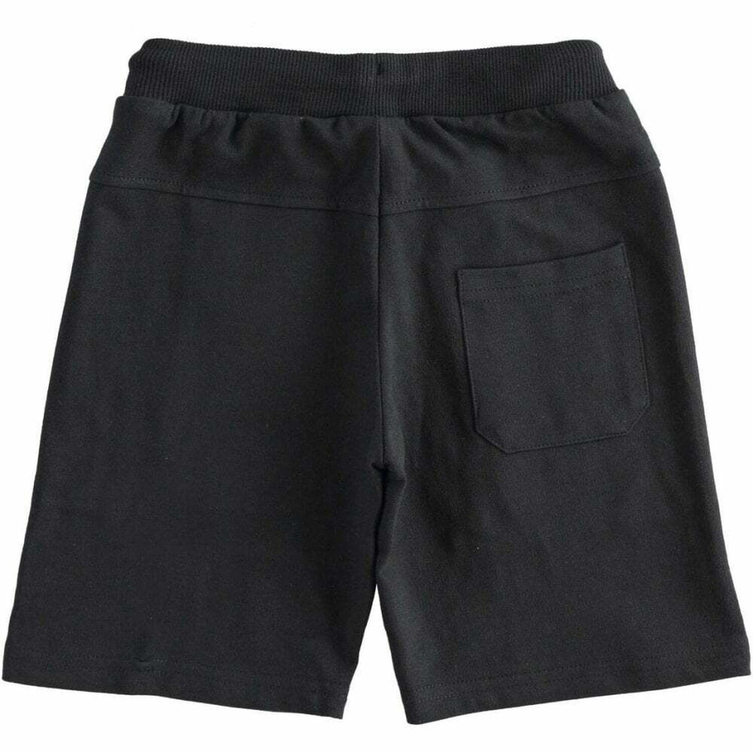 Boys Black Cotton Shorts, 1, hi-res