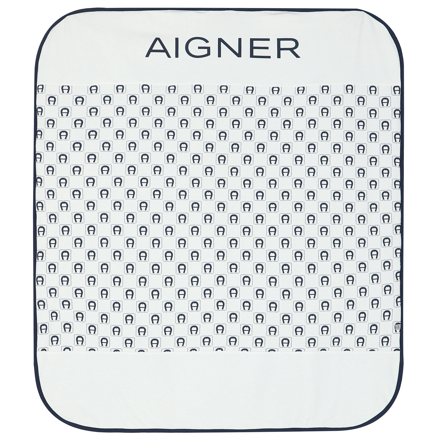 بطانية بالشعار باللون الأبيض والكحلي, 2, hi-res