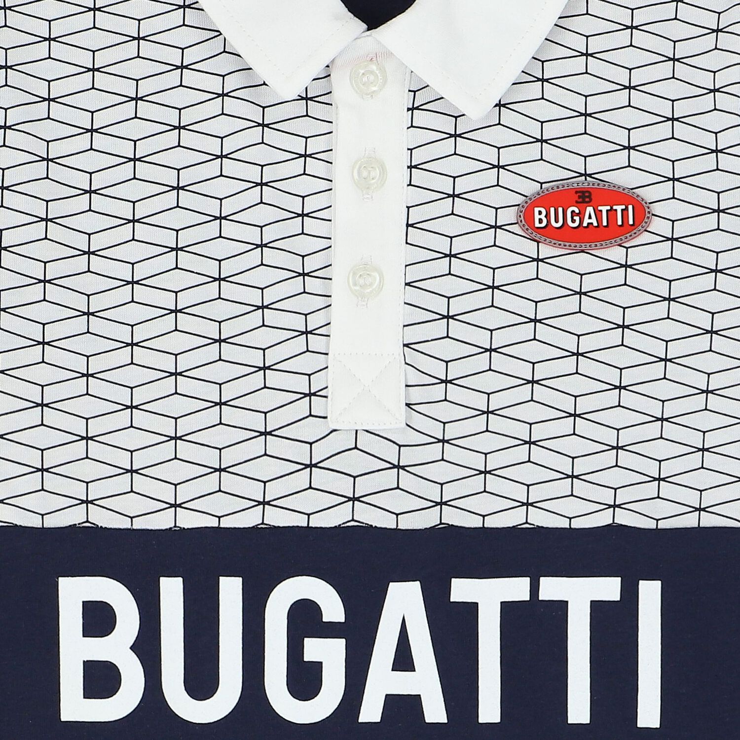 تيشيرت بولو أولاد بالشعار باللون الكحلى والأبيض, 1, hi-res