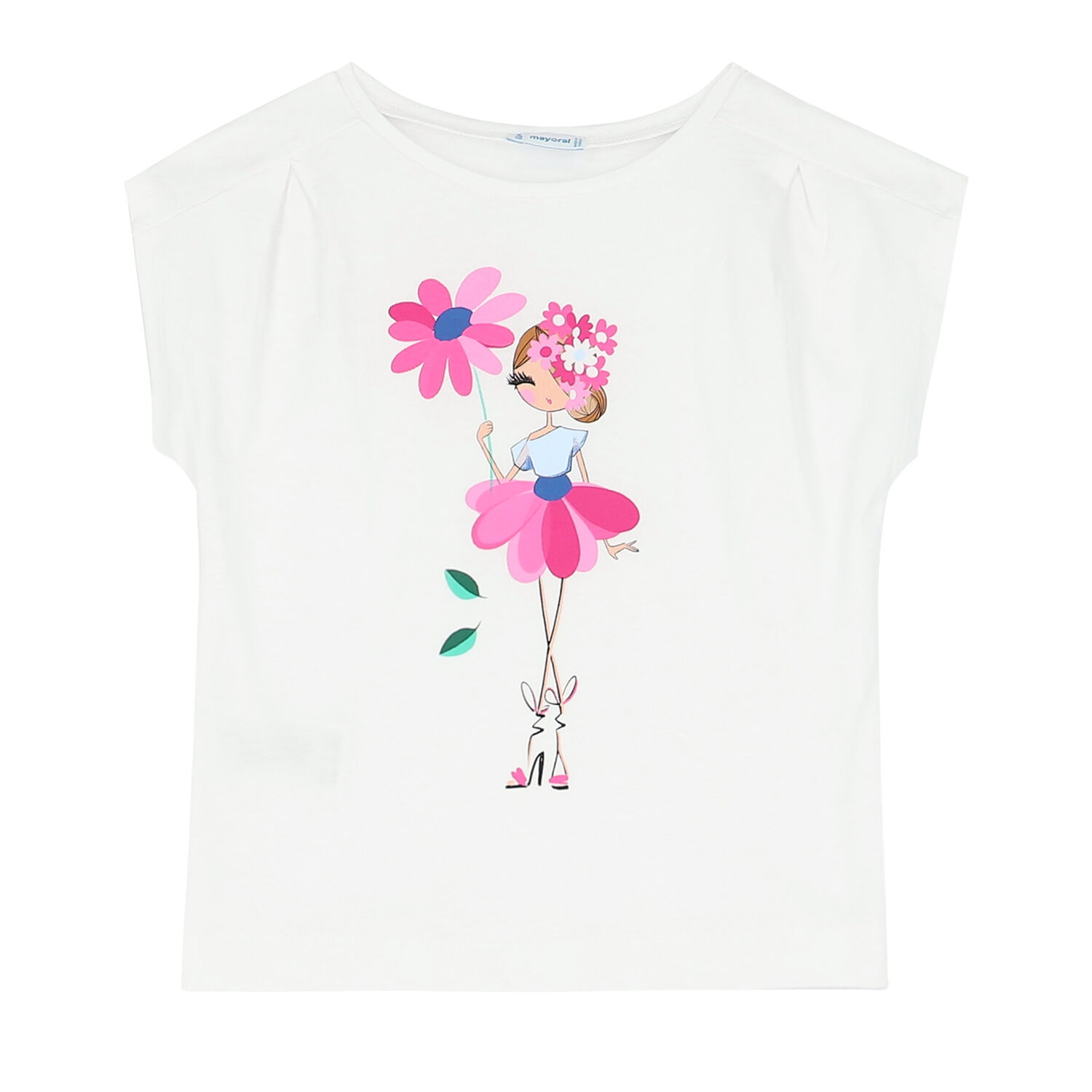 Girls White & Pink Skirt Set, 1, hi-res