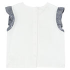 طقم شورت باللون الأبيض والأزرق للبنات, 1, hi-res