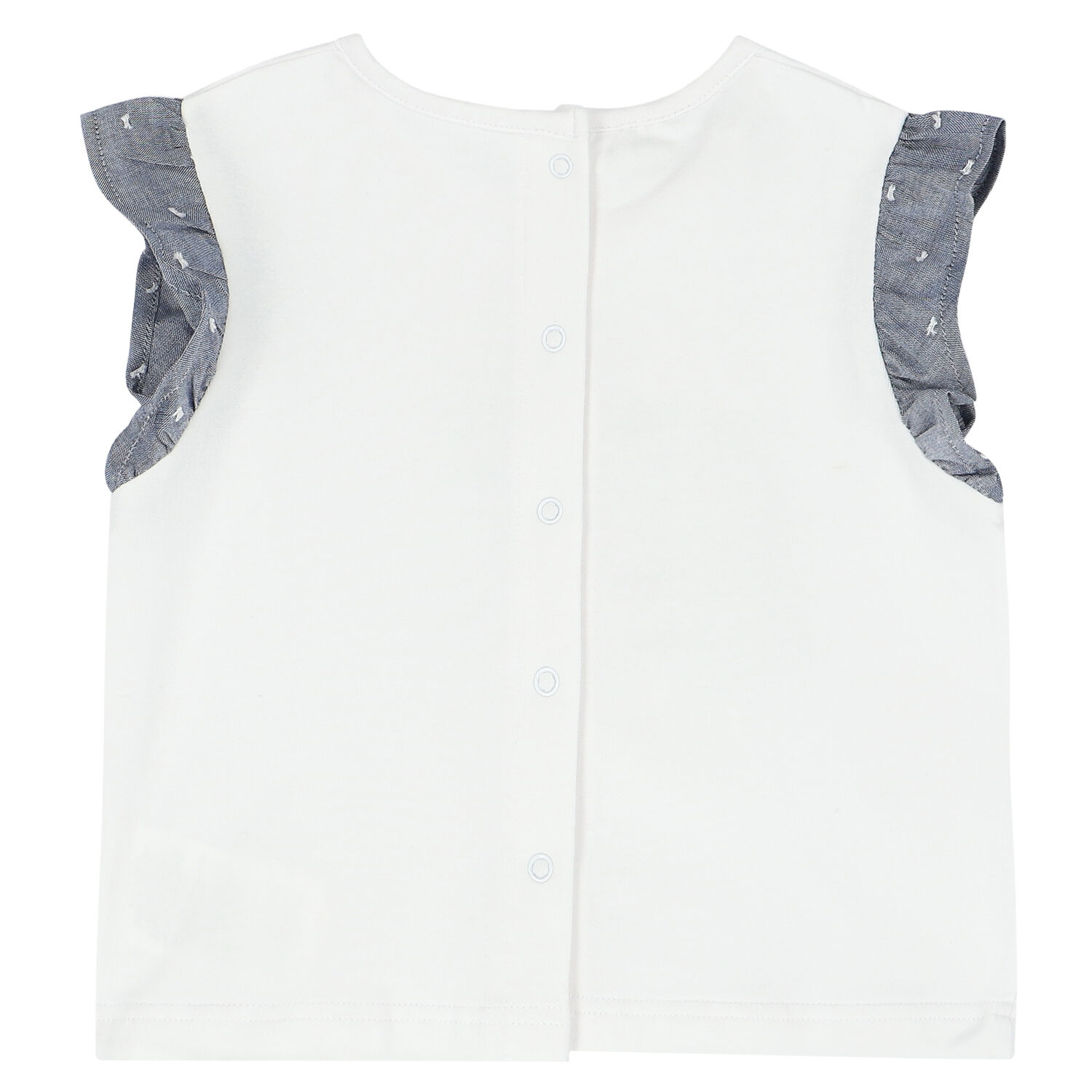 طقم شورت باللون الأبيض والأزرق للبنات, 1, hi-res