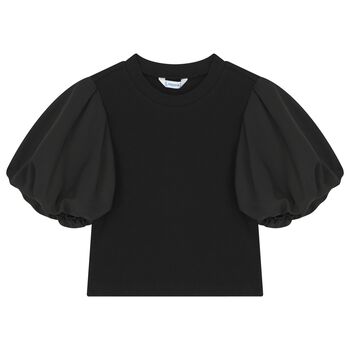 توب بنات مضلعه باللون الاسود 