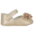 Baby Girls Beige Flower Pre Walker Shoes, 4, hi-res