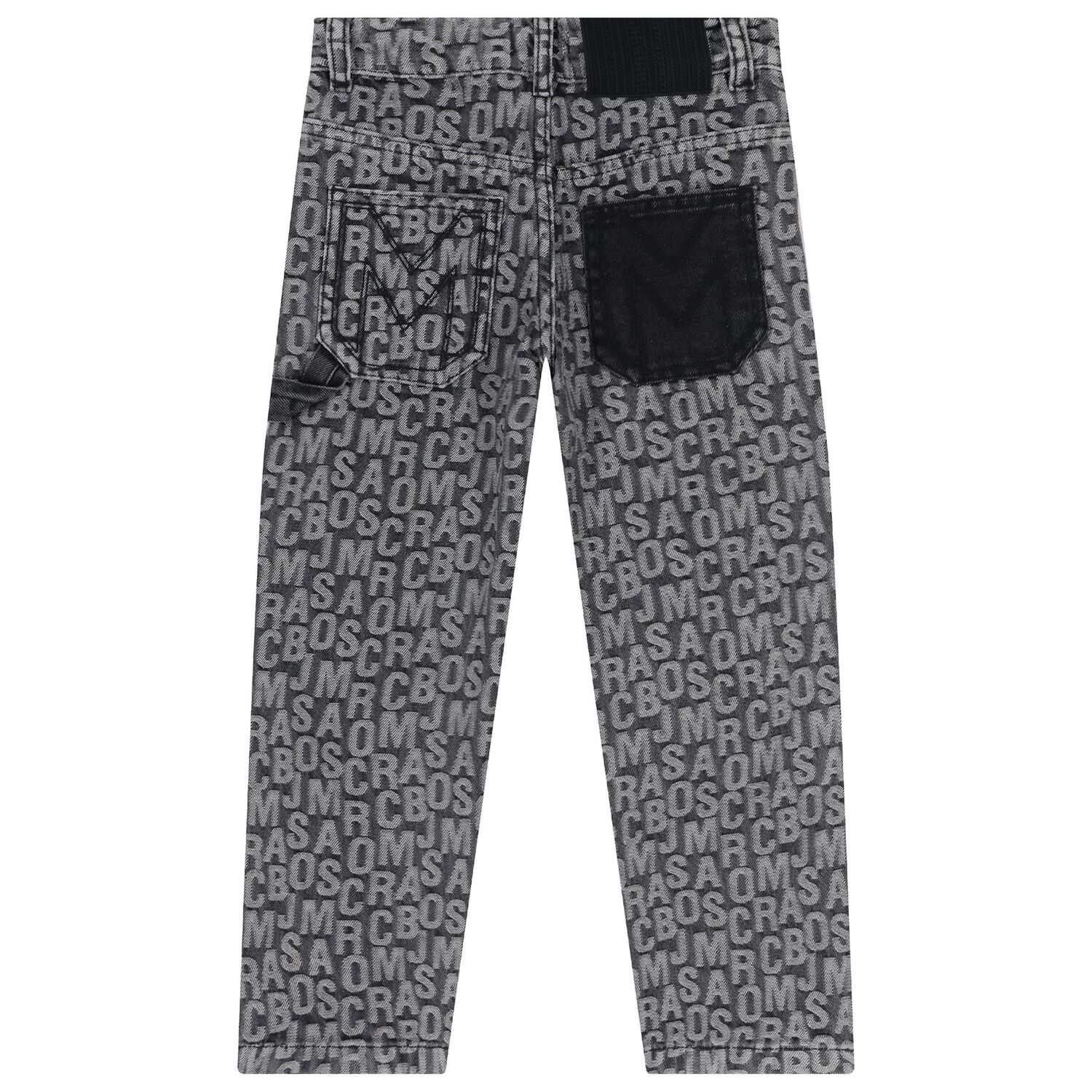 بنطال جينز أسود بشعار للأولاد, 1, hi-res