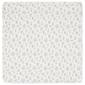 White Carousel & Hot Air Balloon Baby Blanket