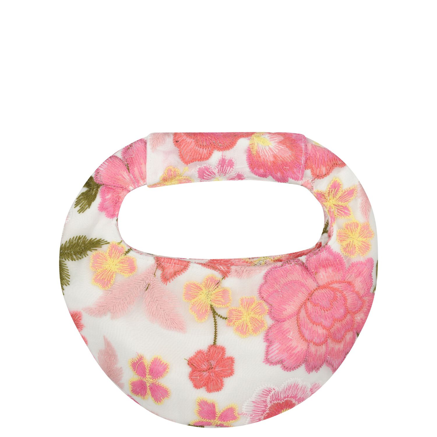 حقيبه يد للبنات مطرزه بزهور باللون الابيض والوردى , 1, hi-res