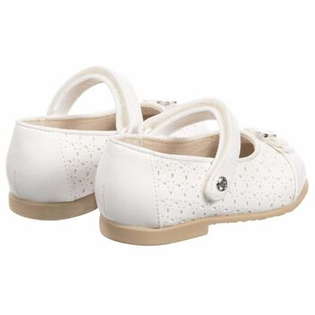 Younger Girls White Ballerina Shoes