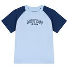 Boys Blue Logo Shorts Set, 1, hi-res