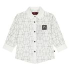 Younger Boys White Logo Shirt, 1, hi-res