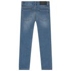 Boys Blue Logo Denim Jeans, 1, hi-res